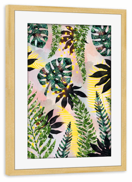 Poster mit Rahmen kiefer "Dschungelsaison" artboxONE - Natur,Floral,Abstrakt