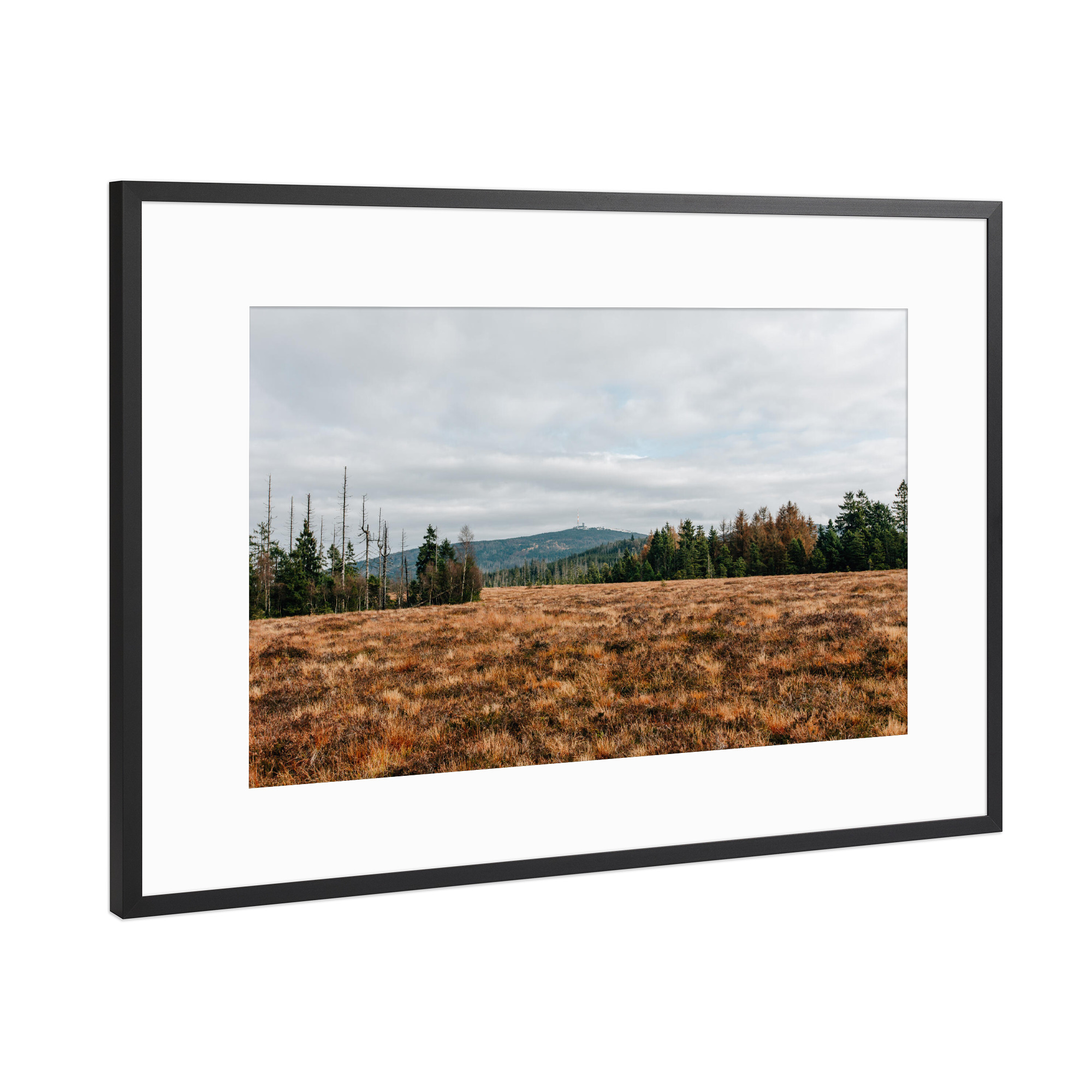 Poster mit Rahmen Schwarz (Metallic) "Blick auf den Brocken" artboxONE - Natur,Reise