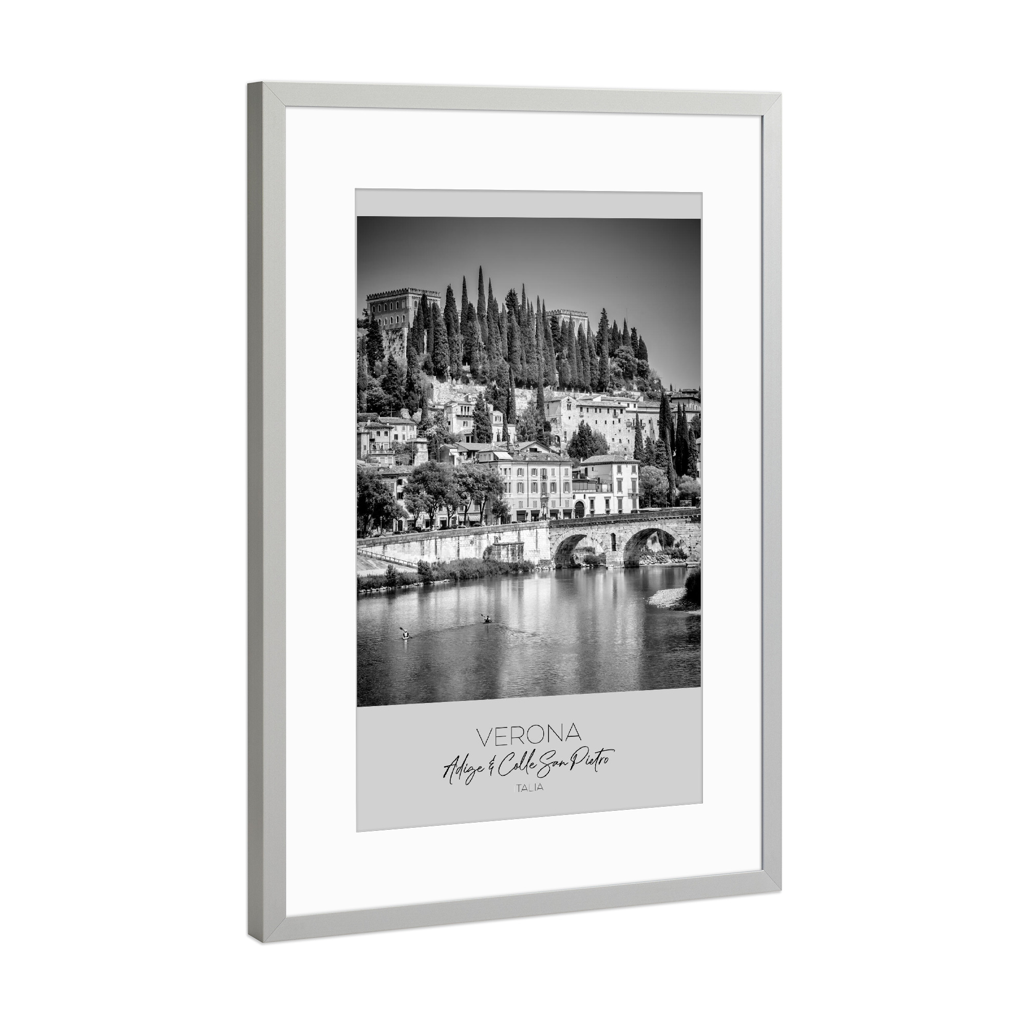 Poster mit Rahmen Silber "Im Fokus: VERONA" artboxONE - Schwarzweiß,Architektur,Städte / Weitere