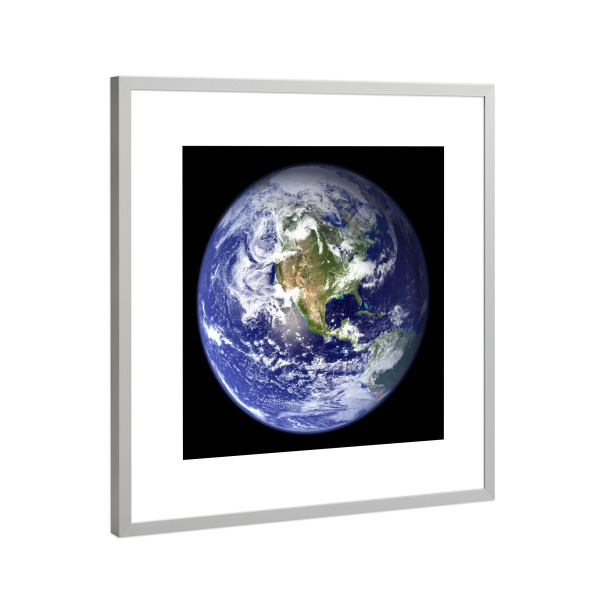 Poster mit Rahmen Silber "Satellitenbild der Erde" artboxONE - Natur,Reise,Galaxy