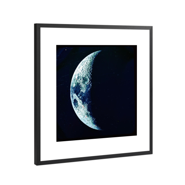 Poster mit Rahmen Schwarz (Metallic) "Mond im letzten Viertel" artboxONE - Natur,Reise,Galaxy