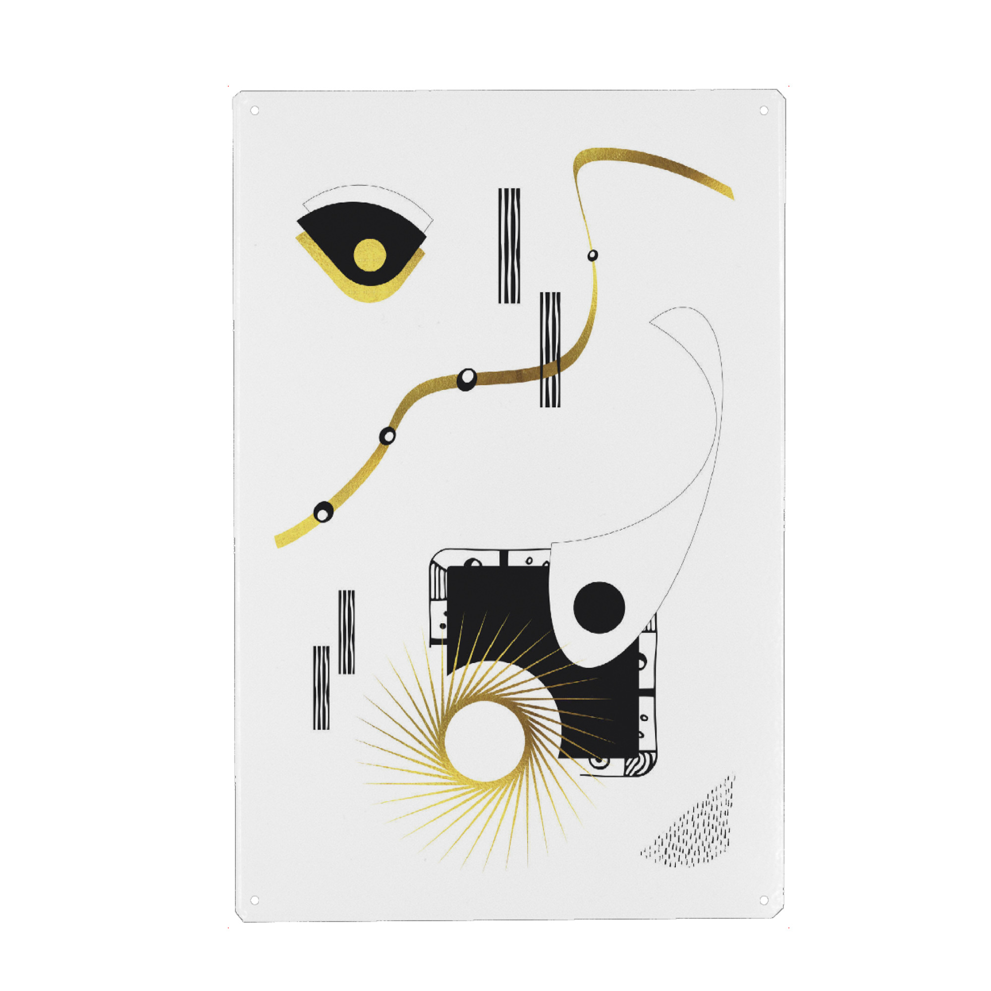 Holzbild "GRAFIKKUNST Über der Sonne" artboxONE - Abstrakt,Geometrie