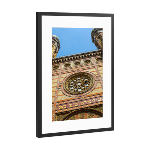 Poster mit Rahmen Schwarz (Metallic) "Synagoge at Budapest" artboxONE - Reise,Architektur,Reise / Länder,Städte / Budapest