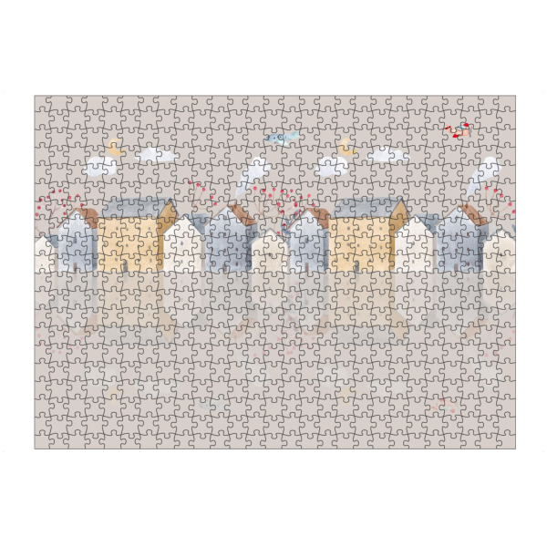 Puzzle Ravensburger "Straßenhäuser Illustration" artboxONE - Für Kinder,Abstrakt,Streetart