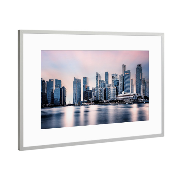 Poster mit Rahmen Silber "Rosa Singapur" artboxONE - Städte,Reise,Architektur,Reise / Asien,Städte / Singapur