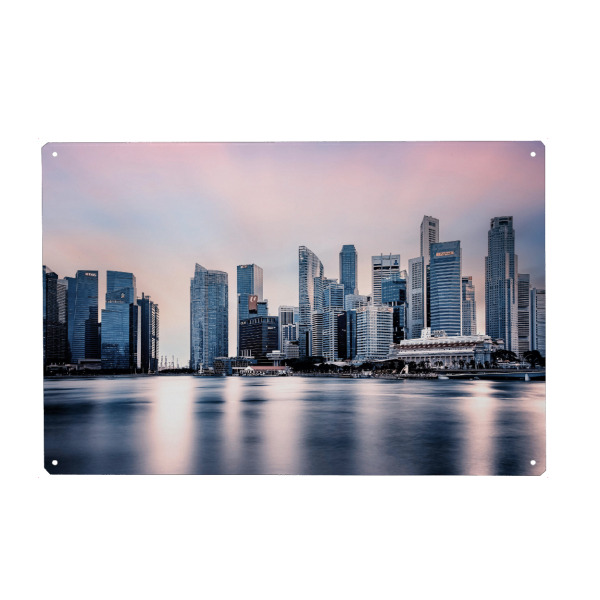 Metall Poster "Rosa Singapur" artboxONE - Städte,Reise,Architektur,Reise / Asien,Städte / Singapur