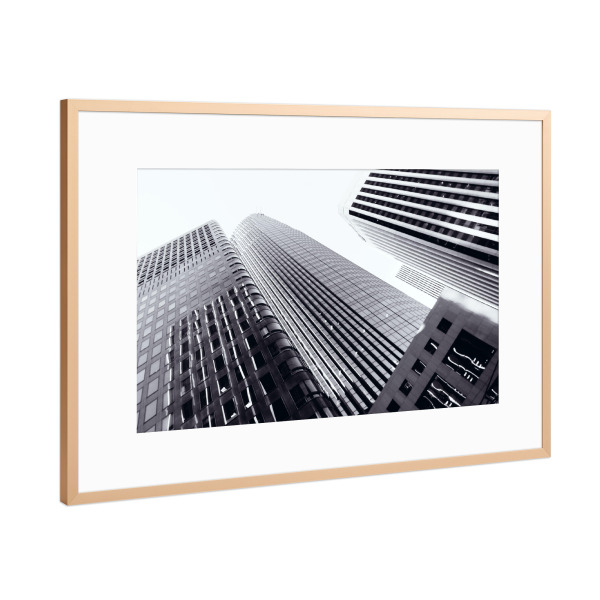 Poster mit Rahmen Kupfer "Downtown at SFO" artboxONE - Reise,Schwarzweiß,Architektur,Reise / Länder,Städte / San Francisco