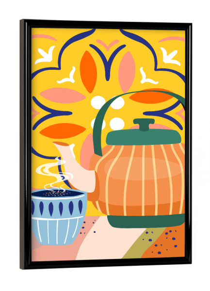 Poster mit schwarzem Rahmen "Kürbisgewürz Latte" artboxONE - Essen & Trinken