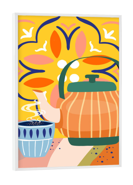 Poster mit weißem Rahmen "Kürbisgewürz Latte" artboxONE - Essen & Trinken