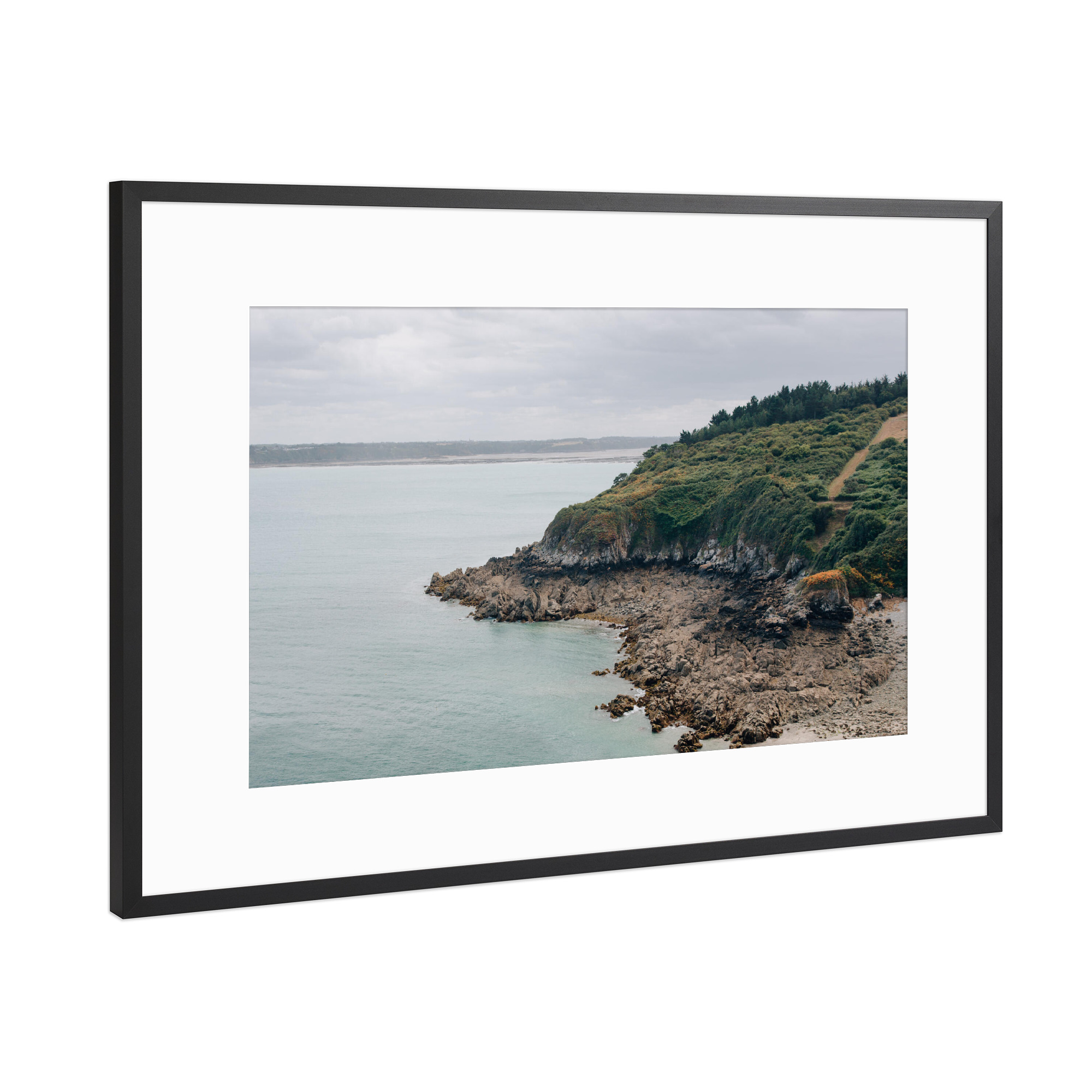 Poster mit Rahmen Schwarz (Metallic) "Nordfranzösische Küste" artboxONE - Natur,Reise,Reise / Strand und Meer