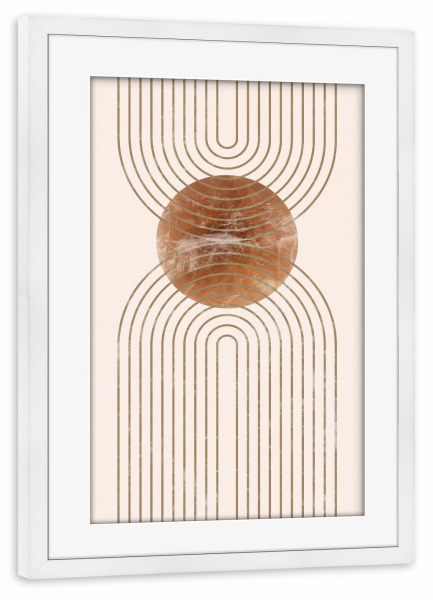 Poster mit Rahmen weiß "Abstraktes Arches-Porträt" artboxONE - Abstrakt,Architektur,Geometrie