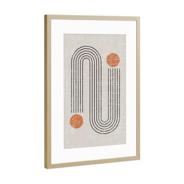 Poster mit Rahmen Gold "Regenbogen Formen" artboxONE - Abstrakt,Architektur,Geometrie