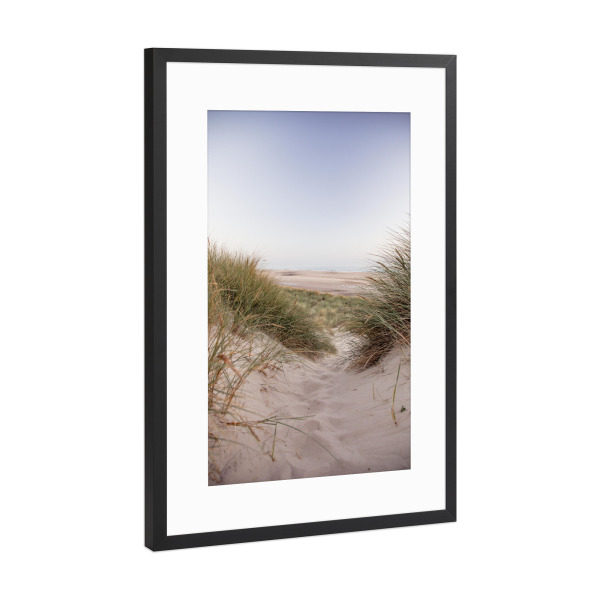 Poster mit Rahmen Schwarz (Metallic) "Dünen am Meer" artboxONE - Natur,Reise,Floral,Reise / Strand und Meer