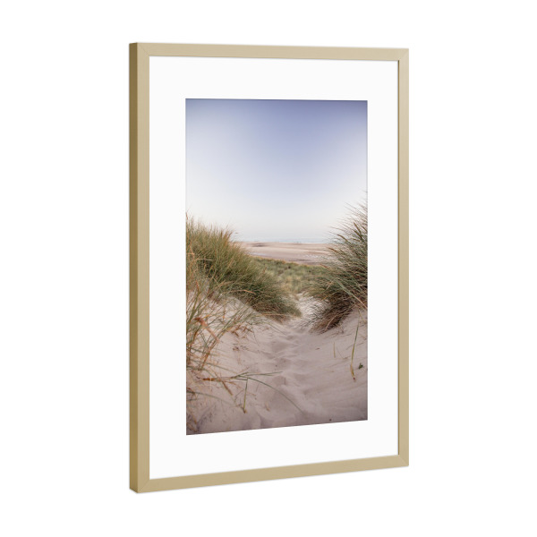 Poster mit Rahmen Gold "Dünen am Meer" artboxONE - Natur,Reise,Floral,Reise / Strand und Meer