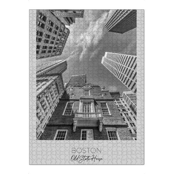 Puzzle Ravensburger "Im Fokus: BOSTON Old State House" artboxONE - Schwarzweiß,Architektur,Städte / Boston