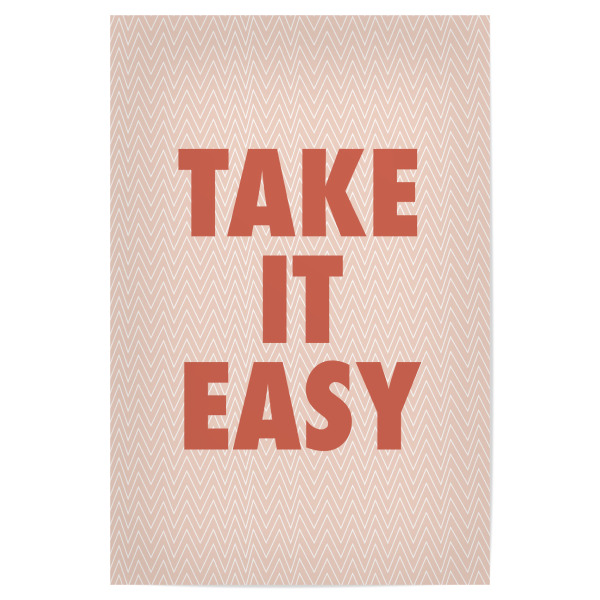 Poster "Immer mit der Ruhe" artboxONE - Typografie - Rosa,Verlangsamen,Positiv,Typo,Typografie