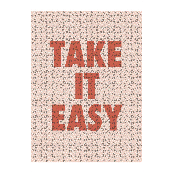 Puzzle Ravensburger "Immer mit der Ruhe" artboxONE - Typografie - Rosa,Verlangsamen,Positiv,Typo,Typografie - Bild rosa