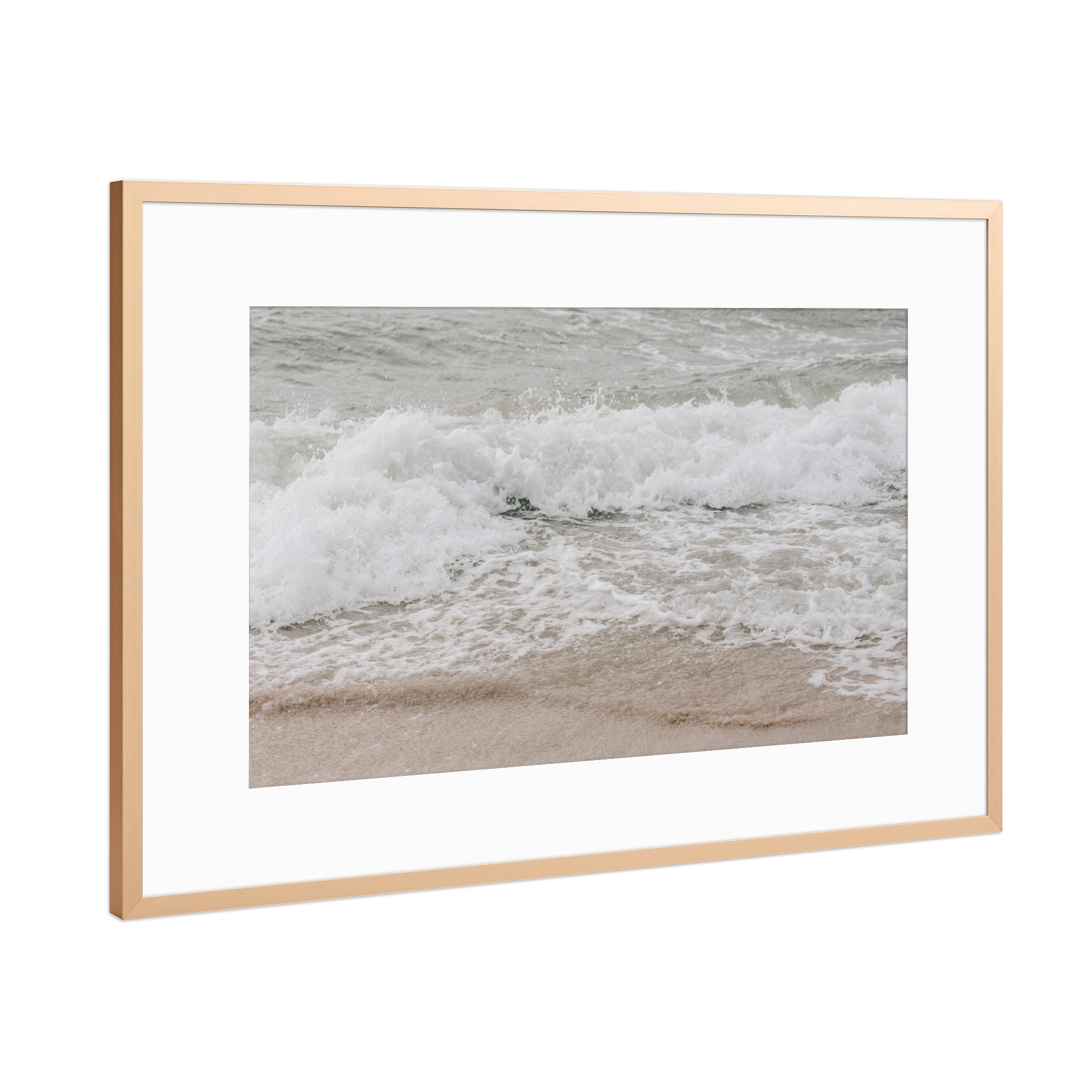 Poster mit Rahmen Kupfer "Wellen an der Ostsee" artboxONE - Natur,Reise,Reise / Strand und Meer