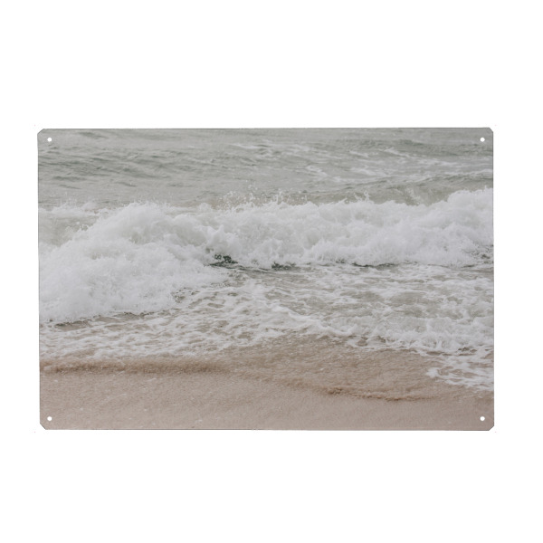 Holzbild "Wellen an der Ostsee" artboxONE - Natur,Reise,Reise / Strand und Meer - Ostsee,Darss,Wasser,Natur,Wellen,Strand,Meer,Sand,Ruhe,Beige