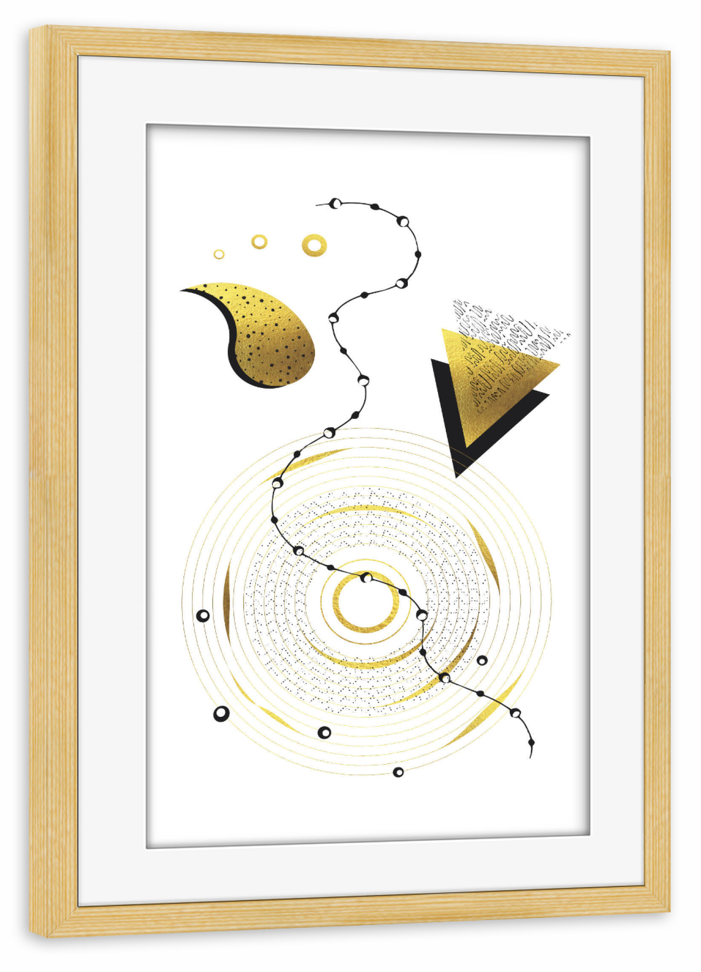 Poster mit Rahmen kiefer "GRAFIKKUNST Im Rad der Zeit" artboxONE - Abstrakt,Geometrie