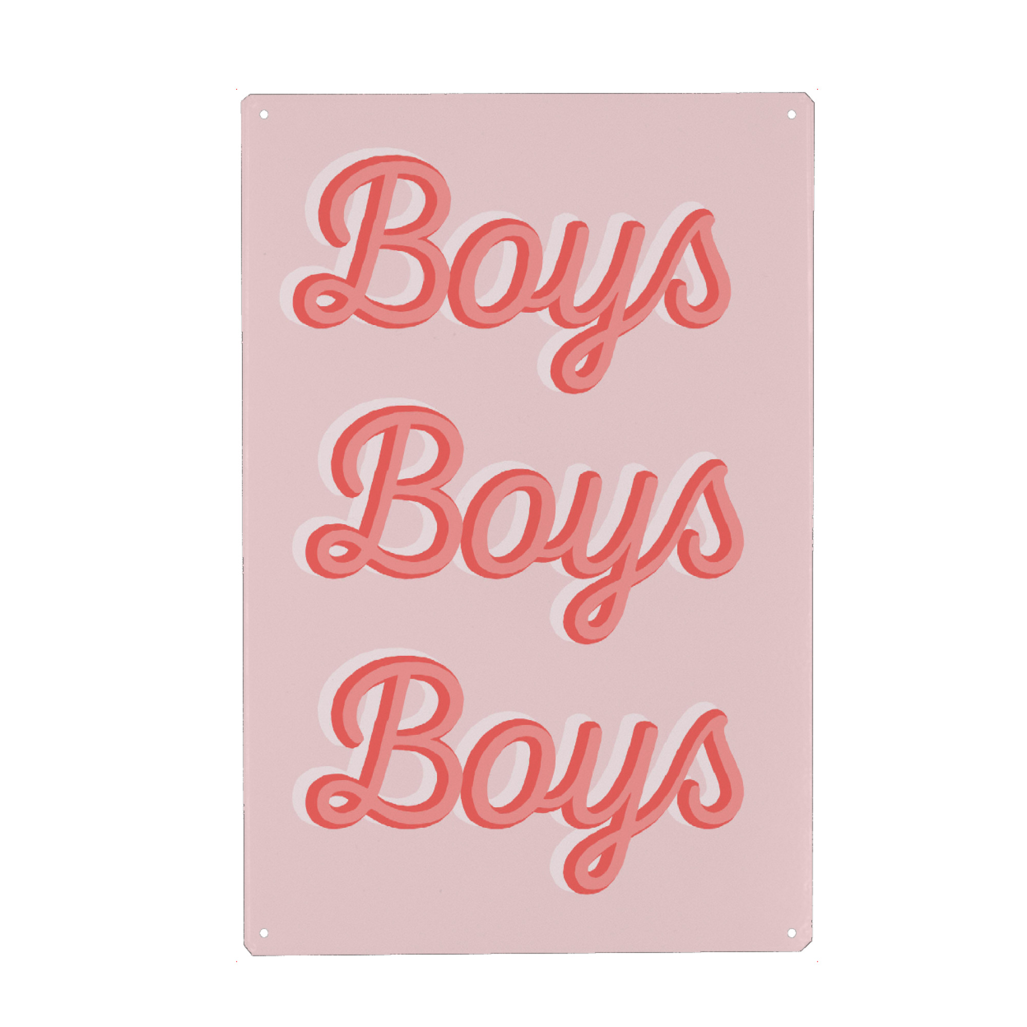 Holzbild "Boys, Boys, Boys" artboxONE - Typografie,Für Kinder,Für Papa - Jungen,Für ihn,Rosa,Typo,Typografie