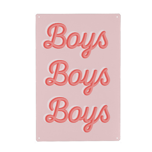 Holzbild "Boys, Boys, Boys" artboxONE - Typografie,Für Kinder,Für Papa - Jungen,Für ihn,Rosa,Typo,Typografie