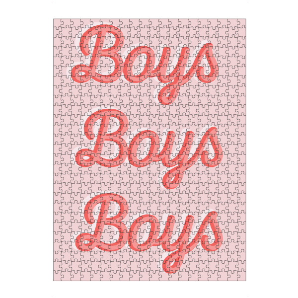 artboxONE Puzzle "Boys, Boys, Boys" artboxONE - Typografie,Für Kinder,Für Papa - Jungen,Für ihn,Rosa,Typo,Typografie - Bild jungen