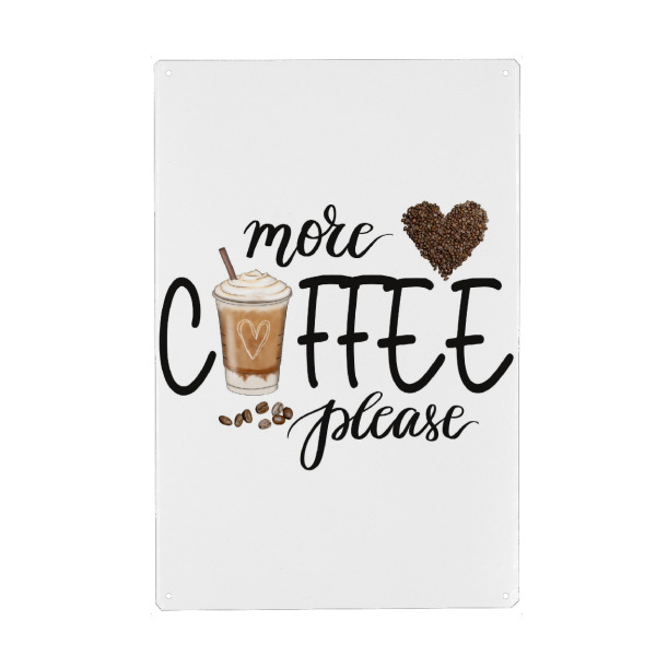 Holzbild "Mehr Kaffee bitte" artboxONE - Typografie,Essen & Trinken,Lustig