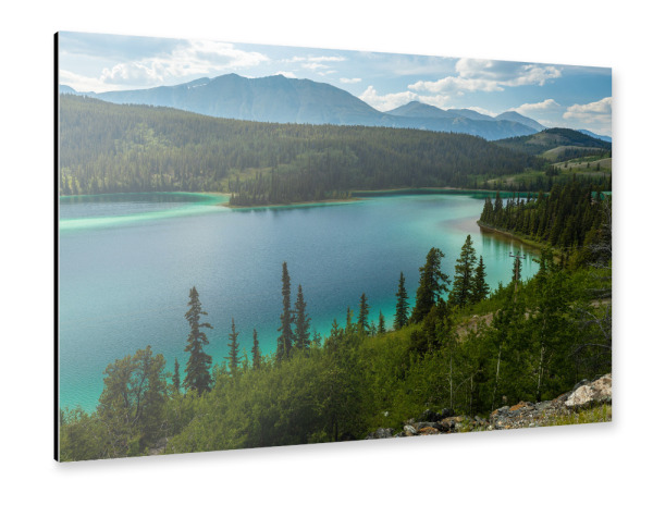 Alu-Dibond "Bergsee am Alaska Highway" 30x20 cm artboxONE