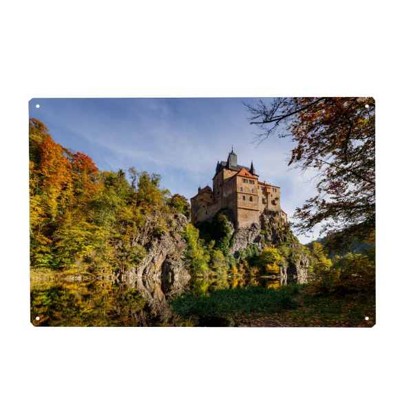 Holzbild "Kriebstein in Deutschland" artboxONE - Natur,Architektur - Kriebstein,Burg,Ritterburg,Sachsen,Zschopau,Burg kriebstein,Deutschland