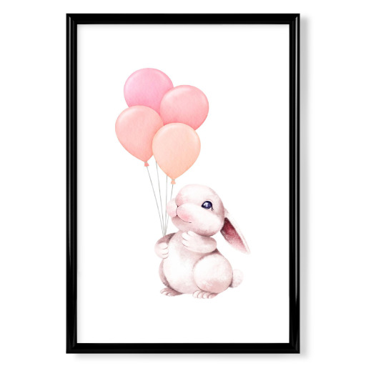 Süßer Hase mit Luftballons