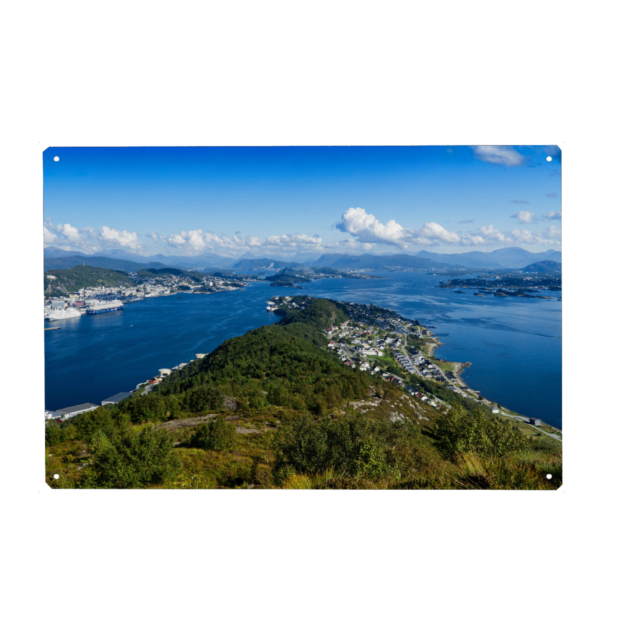 Holzbild "Fjordlandschaft bei Ålesund" artboxONE - Natur,Reise,Reise / Strand und Meer,Reise / Länder,Städte / Weitere