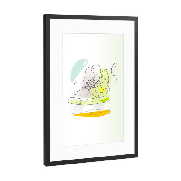 Poster mit Rahmen Schwarz (Metallic) "Finden Sie Ihre Schuhe" artboxONE - Abstrakt,Menschen