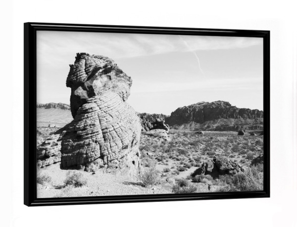 Poster mit schwarzem Rahmen "Valley of Fire @ Nevada SW" artboxONE - Natur,Reise,Schwarzweiß,Reise / Länder