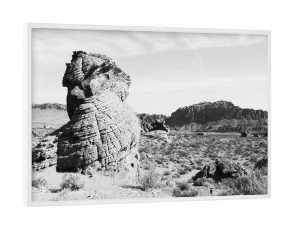 Poster mit weißem Rahmen "Valley of Fire @ Nevada SW" artboxONE - Natur,Reise,Schwarzweiß,Reise / Länder