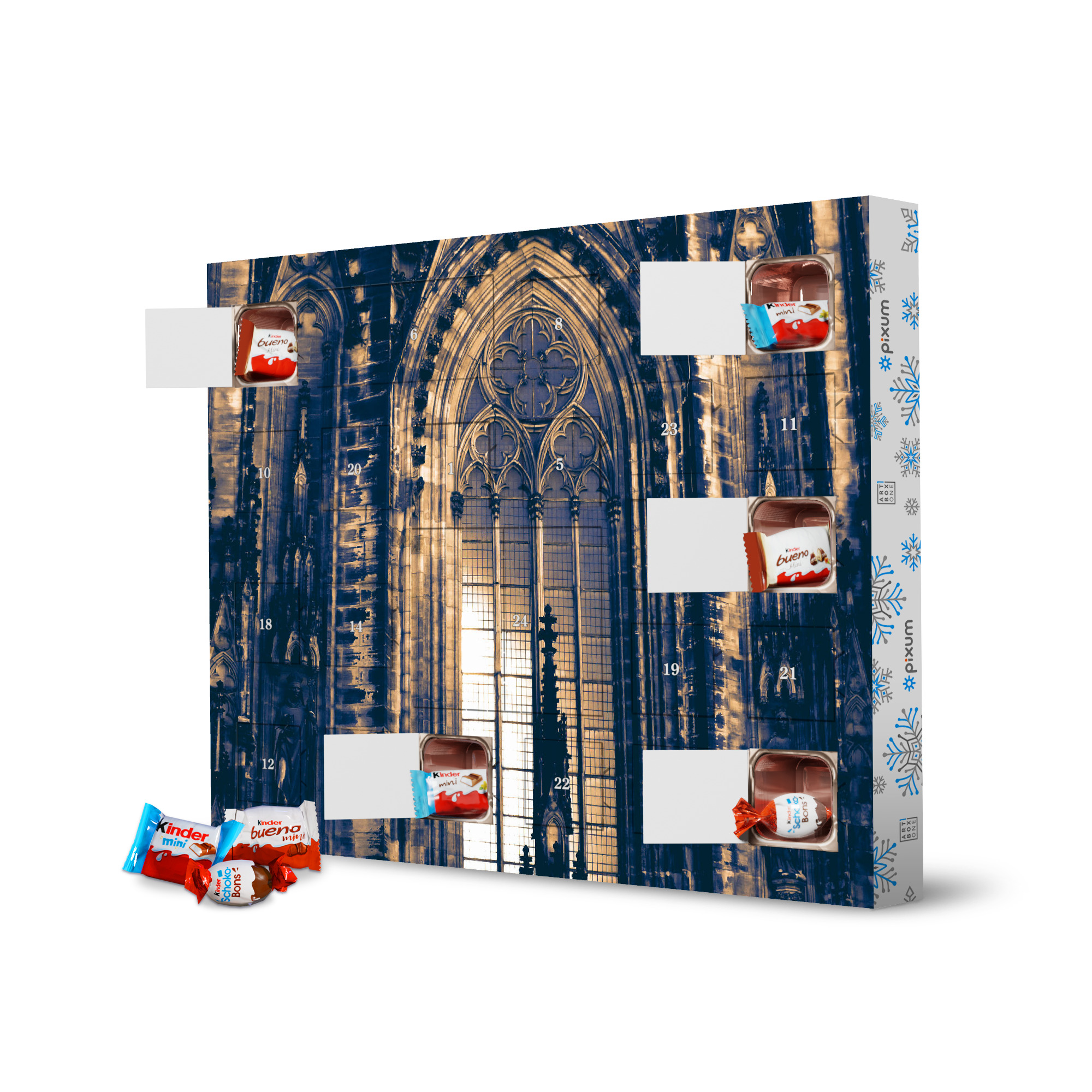 Adventskalender XXL mit Produkten von Kinder Portal des Kölner Doms artboxONE Adventskalender Städte / Köln