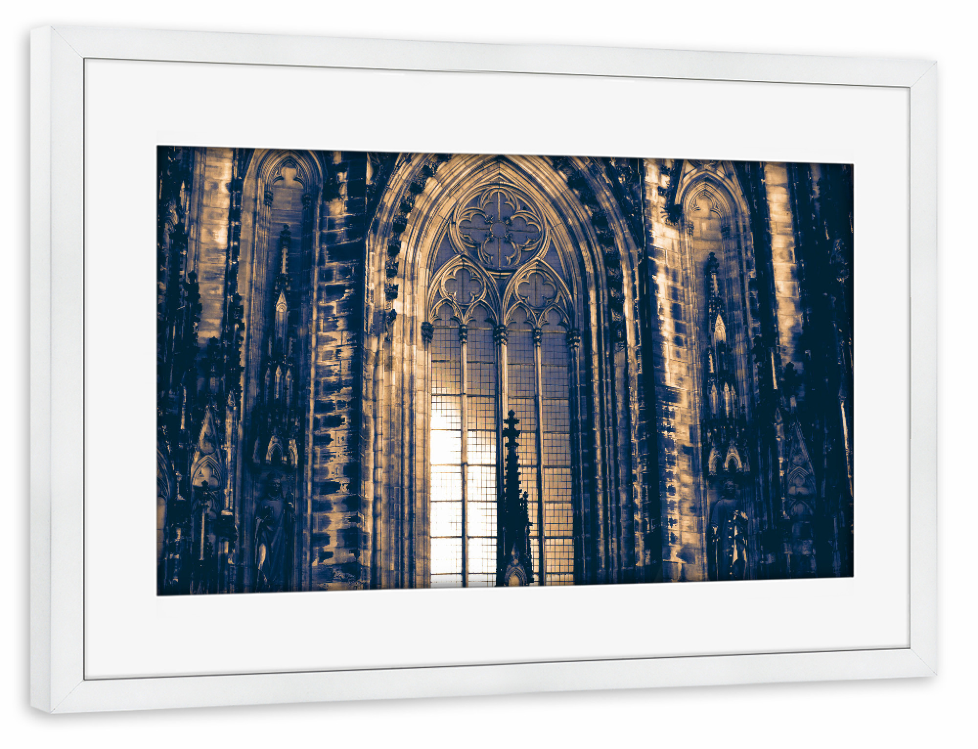 Poster mit Rahmen weiß "Portal des Kölner Doms" artboxONE - Städte / Köln,Reise,Architektur,Reise / Länder