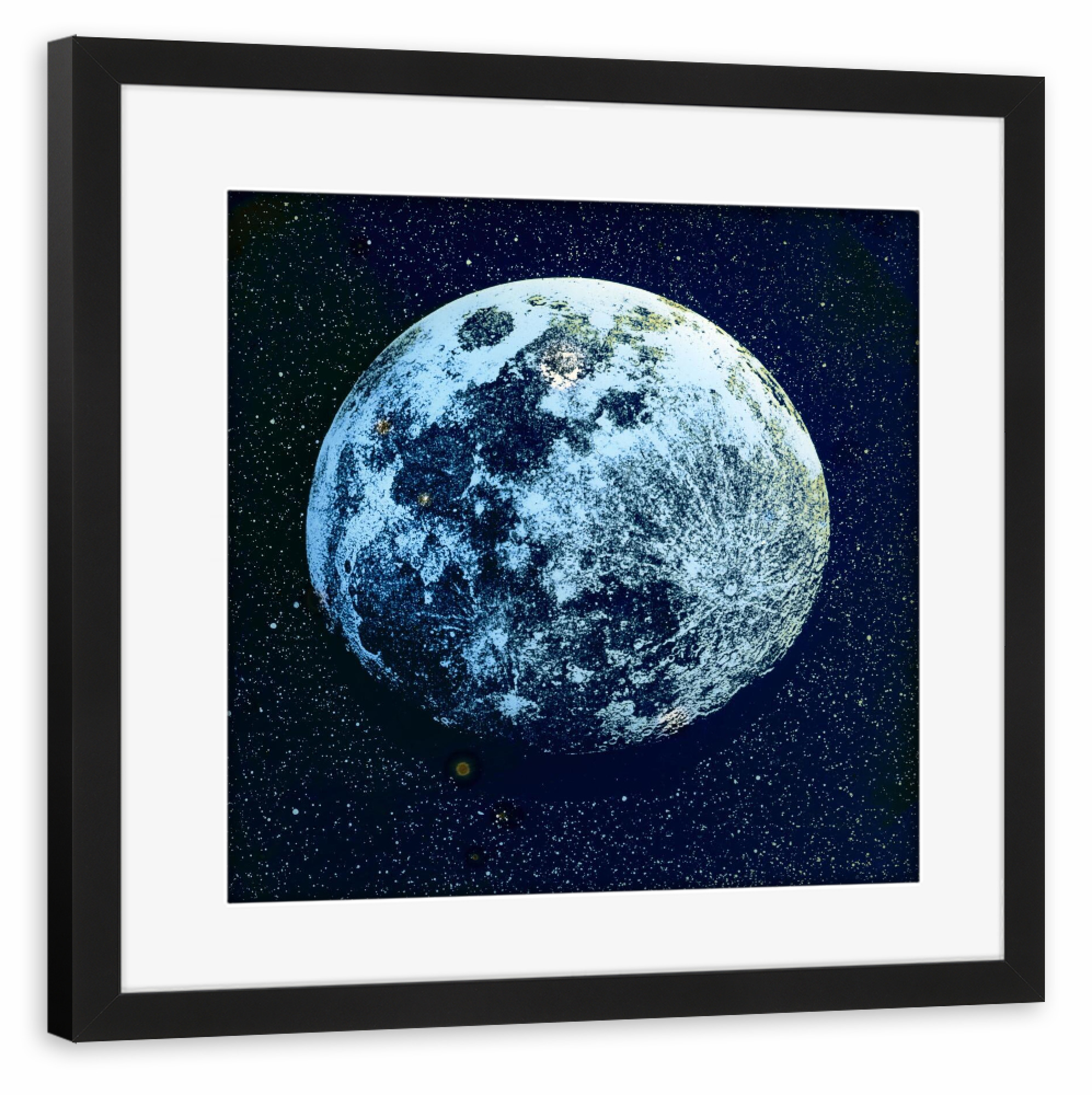 Poster mit Rahmen schwarz "Der Vollmond" artboxONE - Natur,Reise,Galaxy - Mond,Vollmond,Galaxie,Weltraum,Universum,Kosmos,Planeten,Sterne