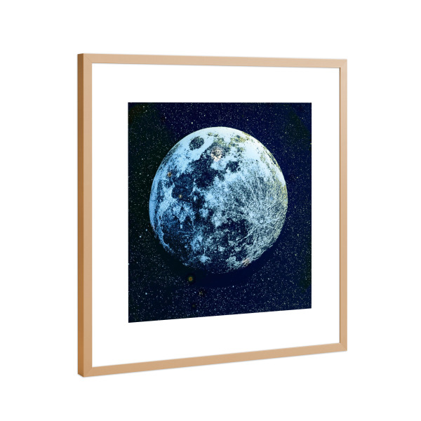 Poster mit Rahmen Kupfer "Der Vollmond" artboxONE - Natur,Reise,Galaxy - Mond,Vollmond,Galaxie,Weltraum,Universum,Kosmos,Planeten,Sterne