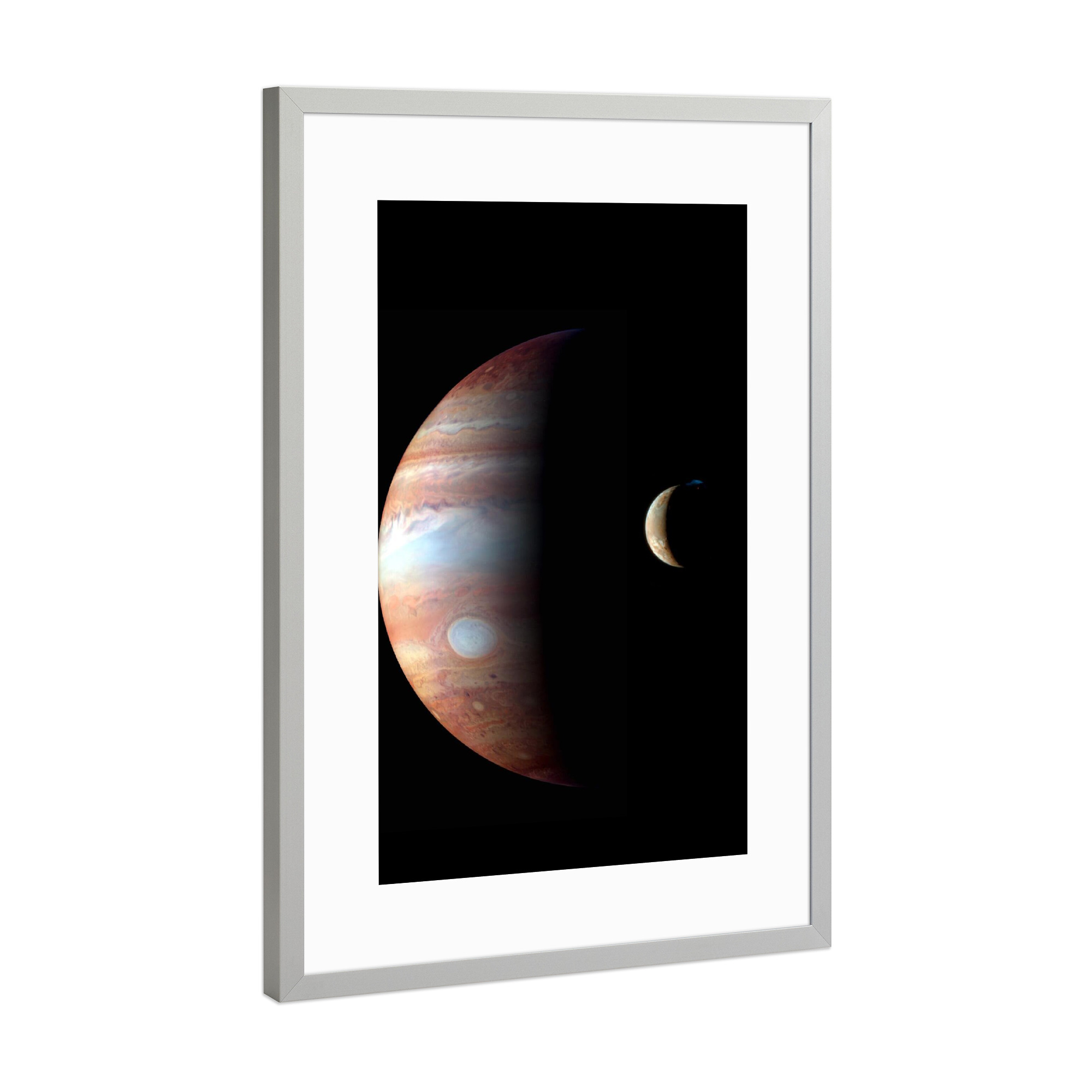 Poster mit Rahmen Silber "Der Jupiter" artboxONE - Natur,Reise,Galaxy - Jupiter,Weltraum,Galaxie,Kosmos,Sterne,Planeten,Reise