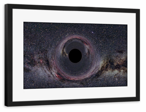 Poster mit Rahmen schwarz "Schwarzes Loch in der Milchstraße" artboxONE - Natur,Reise,Galaxy