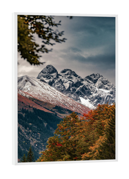 Poster mit weißem Rahmen "Allgäuer Alpen im Herbst" artboxONE - Natur,Reise