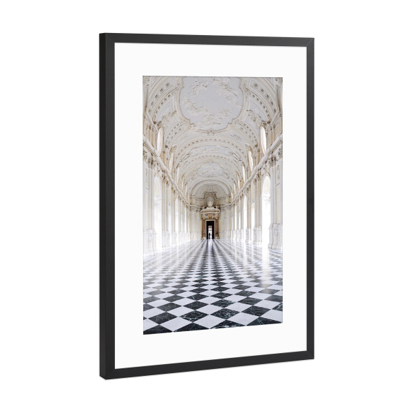 Poster mit Rahmen Schwarz (Metallic) "Palast von Venaria Reale" artboxONE - Architektur - Palast,Venaria,Architektur,Gebäude,Reale,Kulturerbe,Schloss