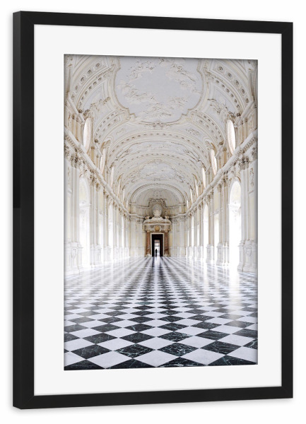 Poster mit Rahmen schwarz "Palast von Venaria Reale" artboxONE - Architektur - Palast,Venaria,Architektur,Gebäude,Reale,Kulturerbe,Schloss