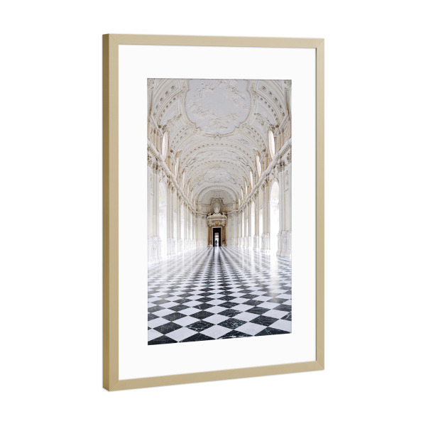 Poster mit Rahmen Gold "Palast von Venaria Reale" artboxONE - Architektur - Palast,Venaria,Architektur,Gebäude,Reale,Kulturerbe,Schloss