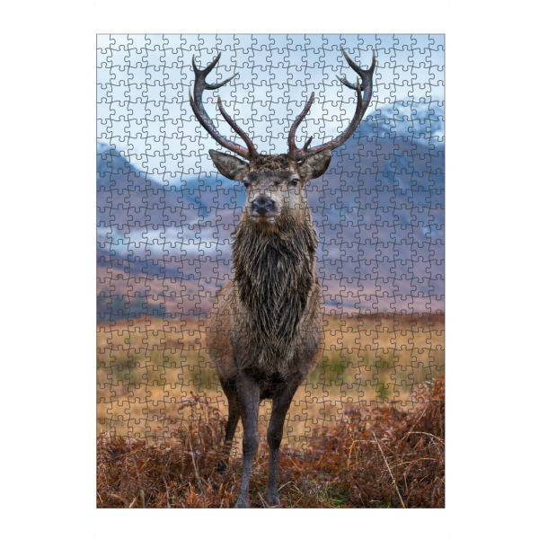 Puzzle Ravensburger "Majestätischer Hirsch" artboxONE - Natur,Tiere - Hirsch,Tier,Natur,Reise,Wald,Berge,Majestätisch - Bild hirsch
