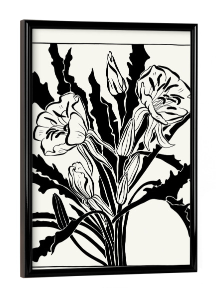 Poster mit schwarzem Rahmen "Floral Ink II collection" artboxONE - Floral,Abstrakt - Floral,Illustration,Pflanzen,Abstrakt,Blumen,Ink