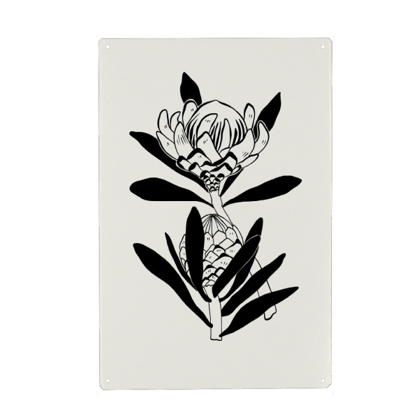 Metall Poster "Floral Ink IV collection" artboxONE - Floral,Abstrakt - Floral,Illustration,Pflanzen,Abstrakt,Blumen,Ink - Blechschild