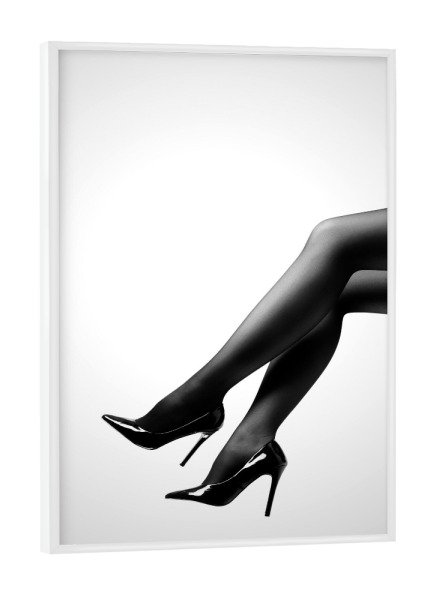 Poster mit weißem Rahmen "Lange Beine mit High heels" artboxONE - Menschen,Fashion
