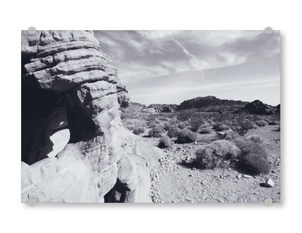 Acrylglasbild "In Valley of Fire @ Nevada SW" artboxONE - Natur,Reise,Schwarzweiß,Reise / Länder
